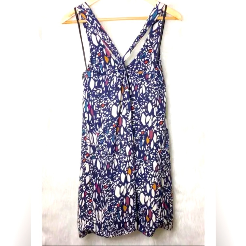 Anthropologie Edme and Esyllte blue print dress worn by Mandi Masden!